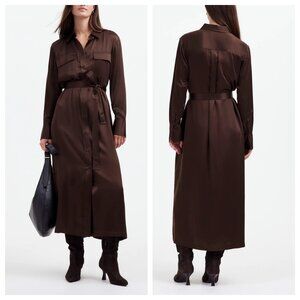 Madewell Silk Belted Midi Shirtdress